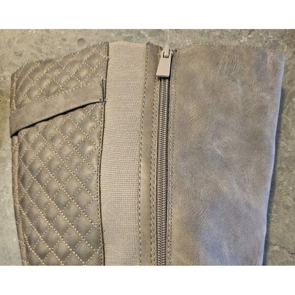 Torrid Wide Calf Stretch & Quilted Over Knee Boots Brown Taupe Womans Size 8.5 W - Picture 7 of 13